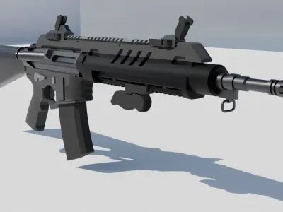 3d gun model Low-poly 3D model