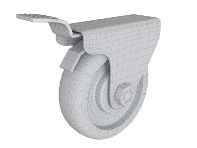 Caster wheel industrial 3D model