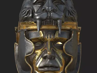 Medieval Fantasy Helm Low Poly PBR Low-poly 3D model