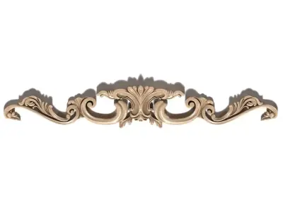 Cartouche-003 carved ornate crown molding 3D model