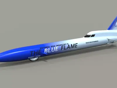 Blue Flame jet car 3D model