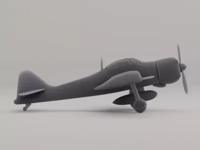 Mitsubishi A6M Zero Carrier Fighter Japan WWII 1940 3D print model