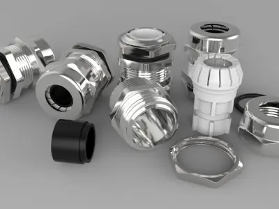 Cable Gland PG 11 Stainless Steel Free 3D model