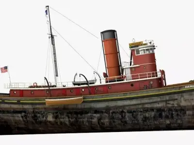 Hercules Tug Ship - 1907 Low-poly 3D model