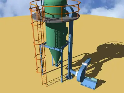 Filter with Fan Sluice Free 3D model