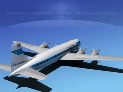Douglas DC-7C Dominion Charter 3D model