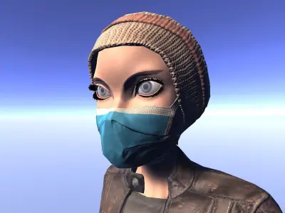 Clementine - animated rigged Survivor Cartoon Girl Low-poly 3D model