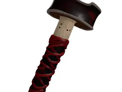 Detailed Fantasy War Axe 3D model
