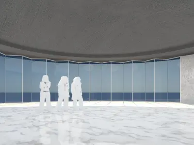 exhibition 5 halls exterior-interior 3D model