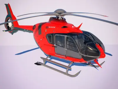 3D Model of Airbus Helicopter H135 With Cockpit and Interior 3D model