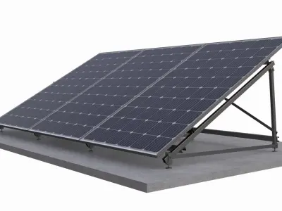 Solar Energy panels Low-poly 3D model