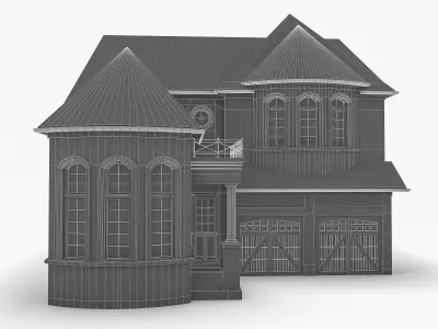 Cottage House 08  Low-poly 3D model