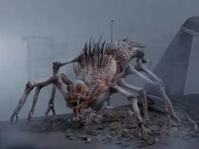 Gray Widower Low-poly 3D model