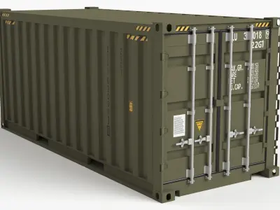 20 ft Military Containers Green Colour 3D model