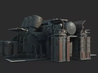 Future Sci-Fi Energy Synthesizer 3D model