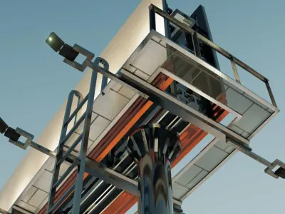 low Poly Billboard in snow Low-poly 3D model