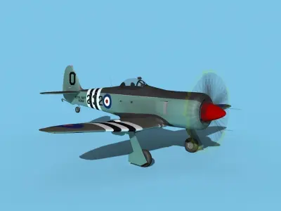 Hawker Sea Fury MKII V03 RN 3D model