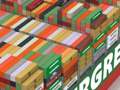 Ever Given Evergreen Container Cargo Ship 3D model