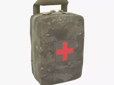 Military First Aid Kit Low-poly 3D model