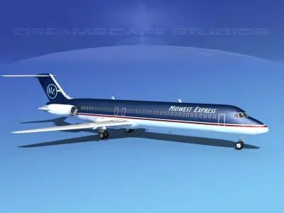 Douglas DC-9-40 Midwest Express 3D model