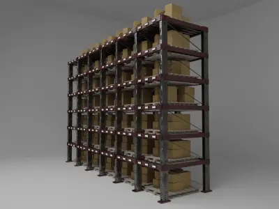 Warehouse shelves 3D model