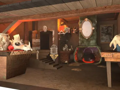 House cartoon Low-poly 3D model