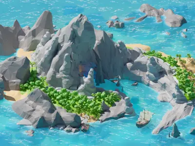 Pirates Low-poly 3D model