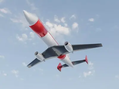 Trijet Widebody Concept - Custom made Jetliner Low-poly 3D model