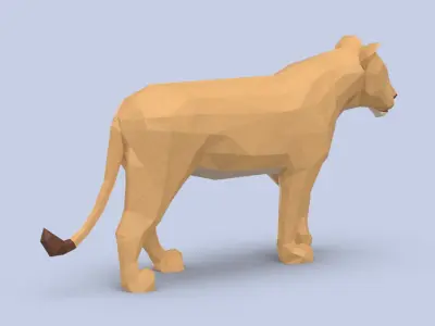 Lioness Walking 3D model
