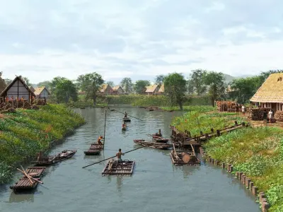 Fishing village 3D model