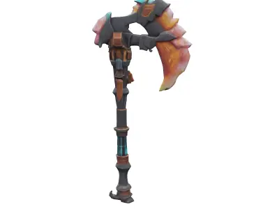 game asset a scifi axe crystal style texture rugged fortnite 3D model purchase