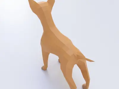 Puppy 3d model chihuahua dog in low polygons Low-poly 3D model
