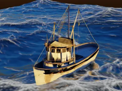 fishing boat Free low-poly 3D model