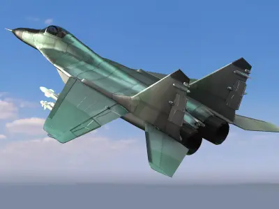Fighter Jet Flying In Sky Plane V15 Low Poly 3D Model Low-poly 3D model