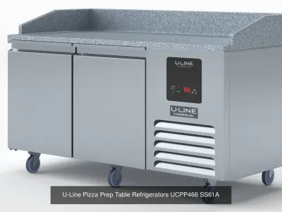 Commercial Pizza Prep Table Condiment Rail Refrigerated Base 3D Model Collection