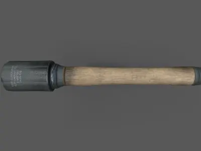 World War 2 German M24 Stick Grenade Low Poly Model Low-poly 3D model