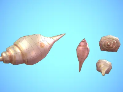 SHELL 03 CARTOON STYLIZED Low-poly 3D model