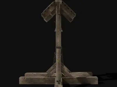 ALARM BELL TOWER CAMP ALERT MILITARY SIGNAL BANDIT COLLECTION Low-poly 3D model