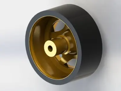 LLANTA ANCHA AMARILLA 625MM Free 3D model