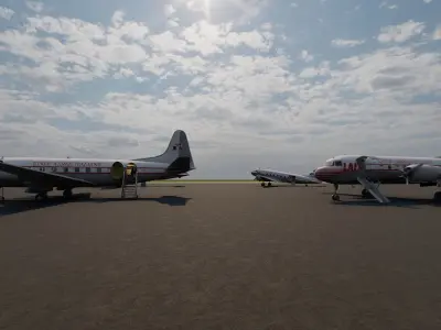 LAI DC 3 DC 6B Vickers 1 Convair 340 with interior  3D model