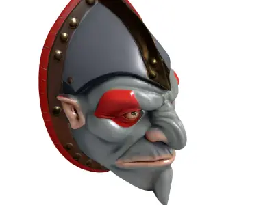 Fantasy Orc Warrior Shield Decoration Low-poly 3D model