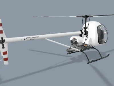 Helicopter AK1-3 Sanka Low-poly 3D model