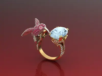 hummingbird ring 3D model