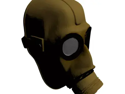 Yellow Industrial Gas Mask 3D model