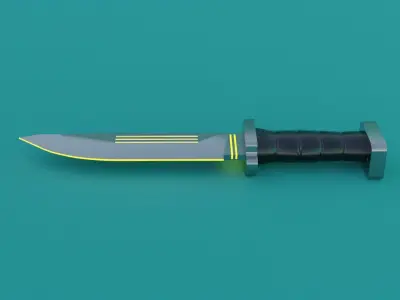 SCI-FI knife 3D model orange 3D model