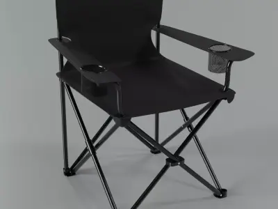Folding Polyester Portable Camping Chair Low-poly 3D model