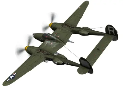 Lockheed P-38 Lightning - Gentle Annie 3D model