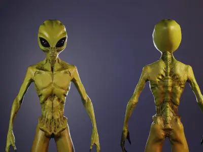 Alien monster Low-poly 3D model get