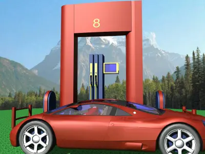 Petrol Pump Audie-Avus-Quarro Free 3D model