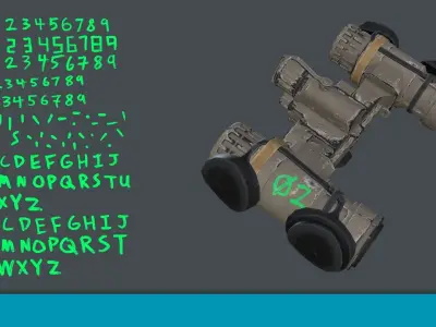 Paint Pen Weapon Marker Alphas Low-poly 3D model